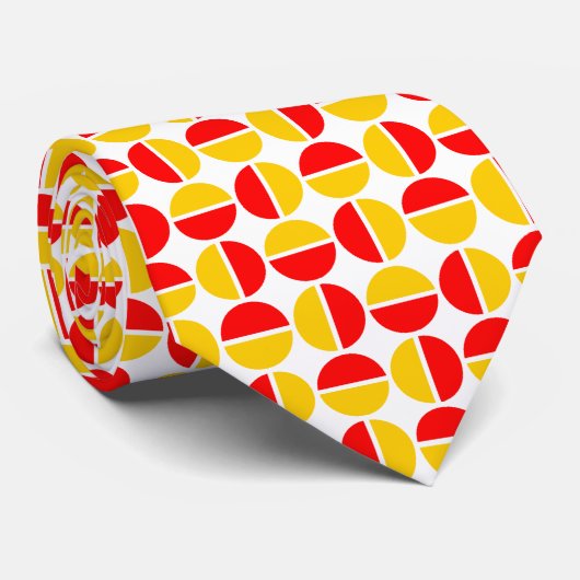 Rotende Kreise - rot und orange Krawatte (Gerollt)