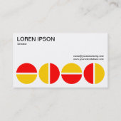 Rotende Kreise - rot und orange Visitenkarte (Rückseite)