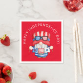 Roter 4. Juli Gnom Unabhängigkeitstag Party Serviette (Beispiel)
