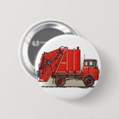 Roter Abfall-LKW Button (Vorne & Hinten)