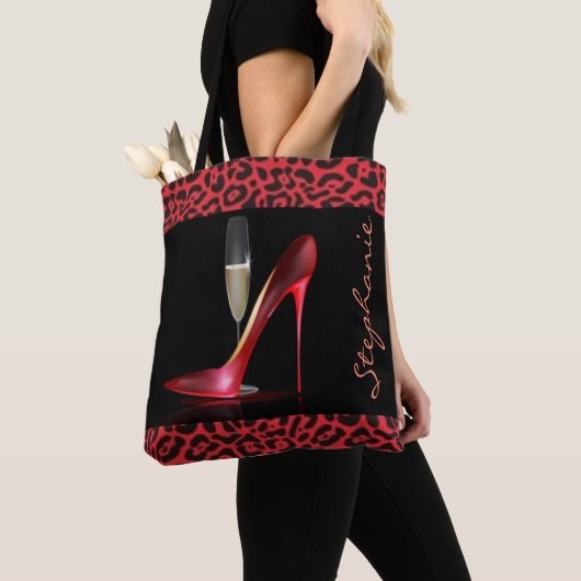 Roter Absatz-Champagne-Leopard-Entwurf Tasche (Von Nahem)