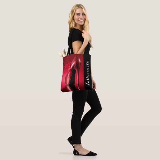 Roter Absatz-roter Bogen Tasche (Am Model)