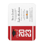 Roter Abschluss 2025 Einladung Magnet (Vertikal)