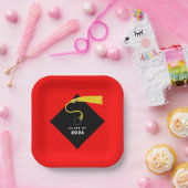 Roter Abschluss 2025 Party Pappteller (Party)