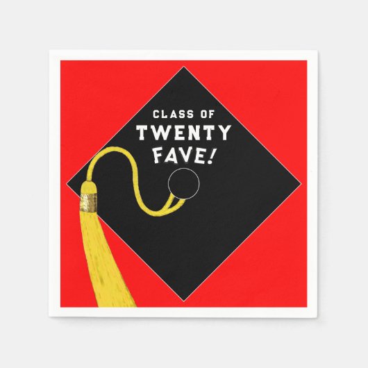 Roter Abschluss 2025 Party Serviette (Vorderseite)