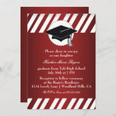 Roter Abschluss Einladung (Vorne/Hinten)