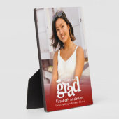 Roter Abschluss Foto Fett Typografie Minimalistisc Fotoplatte (Seite)