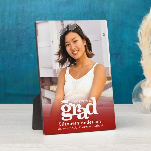 Roter Abschluss Foto Fett Typografie Minimalistisc Fotoplatte