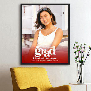 Roter Abschluss Foto Fett Typografie Minimalistisc Poster