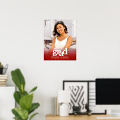 Roter Abschluss Foto Fett Typografie Minimalistisc Poster (Heimbüro)