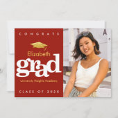 Roter Abschluss Foto Goldkappe Ankündigung (Vorderseite)