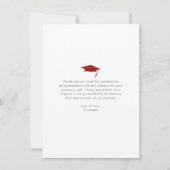 Roter Abschluss Foto mutige Typografie Dankeskarte (Rückseite)