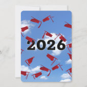 Roter Abschluss Hats in Sky 2025 Einladung (Vorderseite)