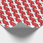 Roter Abschluss Hut mit schwarzer Tassel Geschenkpapier (Ecke)