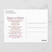 Roter Abschluss von Cornfloral Botanical Boho Postkarte (Rückseite)