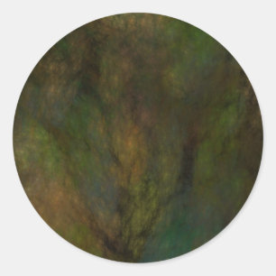 Roter Abstrakter Fraktal Runder Aufkleber