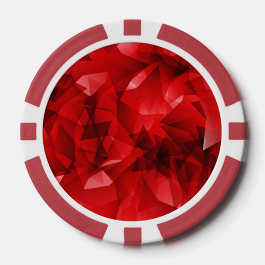 Roter abstrakter geometrischer Hintergrund-51083 Pokerchips (Vorderseite)