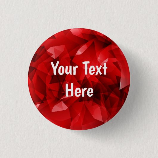 Roter abstrakter geometrischer Kristallhintergrund Button (Vorderseite)