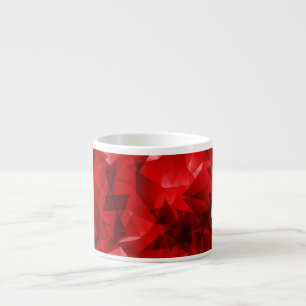 Roter abstrakter geometrischer Kristallhintergrund Espressotasse
