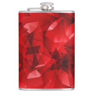 Roter abstrakter geometrischer Kristallhintergrund Flachmann