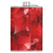 Roter abstrakter geometrischer Kristallhintergrund Flachmann (Rückseite)