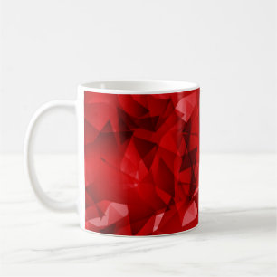 Roter abstrakter geometrischer Kristallhintergrund Kaffeetasse