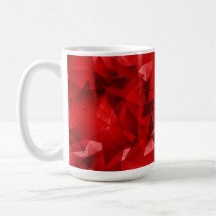 Roter abstrakter geometrischer Kristallhintergrund Kaffeetasse