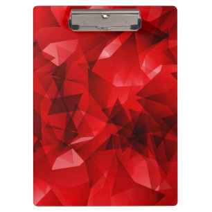 Roter abstrakter geometrischer Kristallhintergrund Klemmbrett