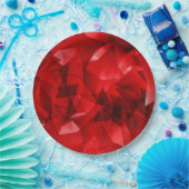 Roter abstrakter geometrischer Kristallhintergrund Pappteller (Party)