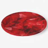 Roter abstrakter geometrischer Kristallhintergrund Pappteller (Schrägansicht)