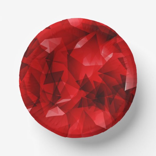 Roter abstrakter geometrischer Kristallhintergrund Pappteller (Vorderseite)