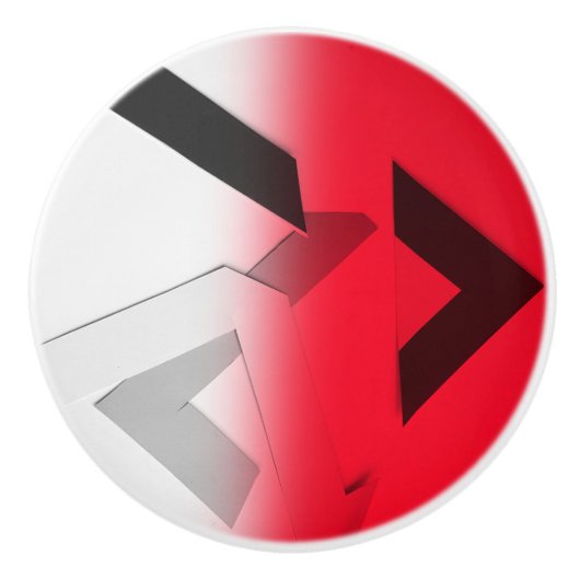 ROTER ABSTRAKTER KERAMIK-FACH-GRIFF KERAMIKKNAUF (Vorderseite)