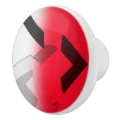 ROTER ABSTRAKTER KERAMIK-FACH-GRIFF KERAMIKKNAUF (Rechts)