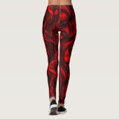 Roter abstrakter Regenbogen-Entwurf Leggings (Rückseite)