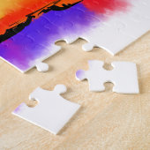 Roter abstrakter Sonnenuntergang-Puzzle Puzzle (Seite)