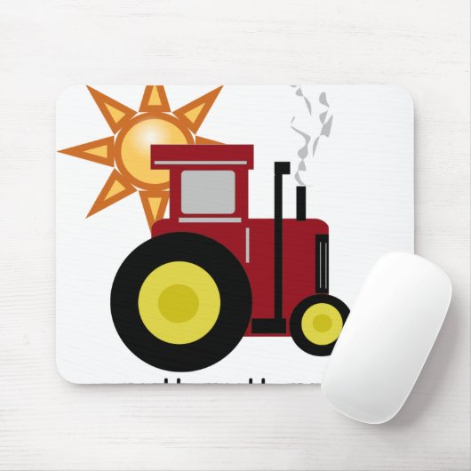 Roter Ackerschlepper Mousepad (Mit Mouse)