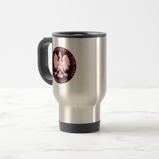 Roter Adler Reisebecher (Vorderseite Links)