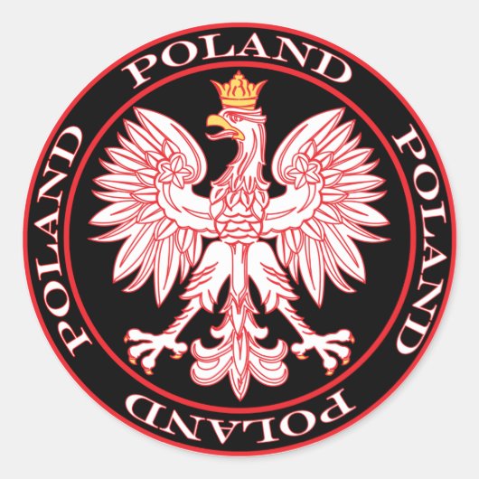 Roter Adler Runder Aufkleber (Vorderseite)