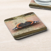 Roter Admiral Butterfly Cork Untersetzer (Linke Seite)