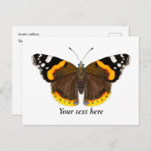 Roter Admiral Butterfly Kulturpass Postkarte (Vorne/Hinten)