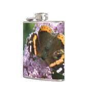 Roter Admiral Butterfly und Buddleia Flask Flachmann (Links)