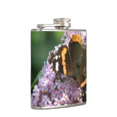 Roter Admiral Butterfly und Buddleia Flask Flachmann (Rechts)