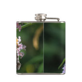 Roter Admiral Butterfly und Buddleia Flask Flachmann (Rückseite)