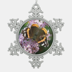 Roter Admiral Butterfly und Buddleia Ornament