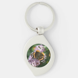 Roter Admiral Butterfly und Buddleia-Schlüsselanhä Schlüsselanhänger