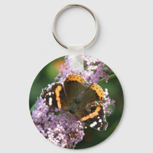 Roter Admiral Butterfly und Buddleia-Schlüsselanhä Schlüsselanhänger
