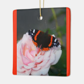 Roter Admiral-Schmetterling Keramikornament (Links)