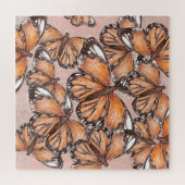 Roter Admiral Schmetterlinge Rosa Hintergrund Puzzle (Horizontal)