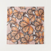 Roter Admiral Schmetterlinge Rosa Hintergrund Wandteppich (Vorderseite (Horizontal))