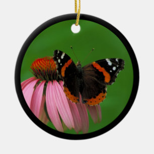 Roter Admirals-Schmetterling Keramik Ornament